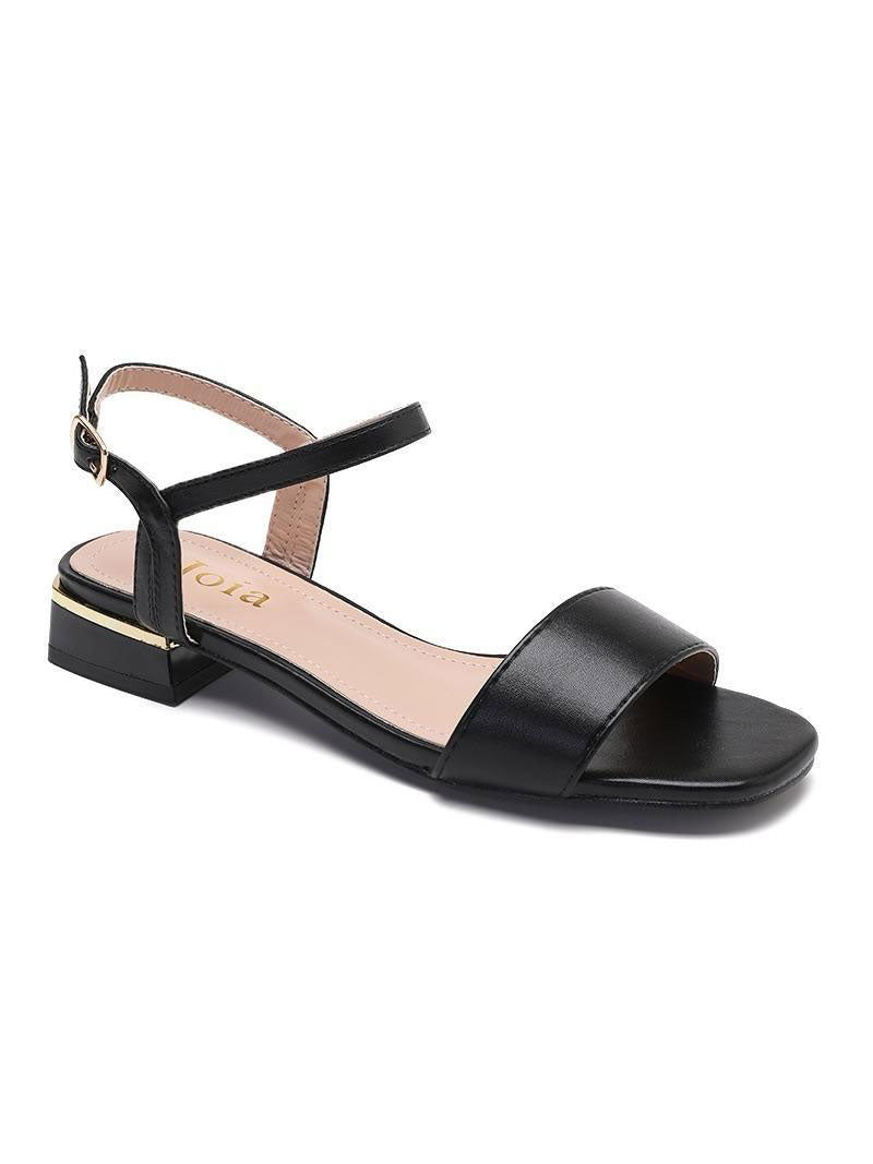Leda - Fine sandaler med en lille hæl og guld detalje